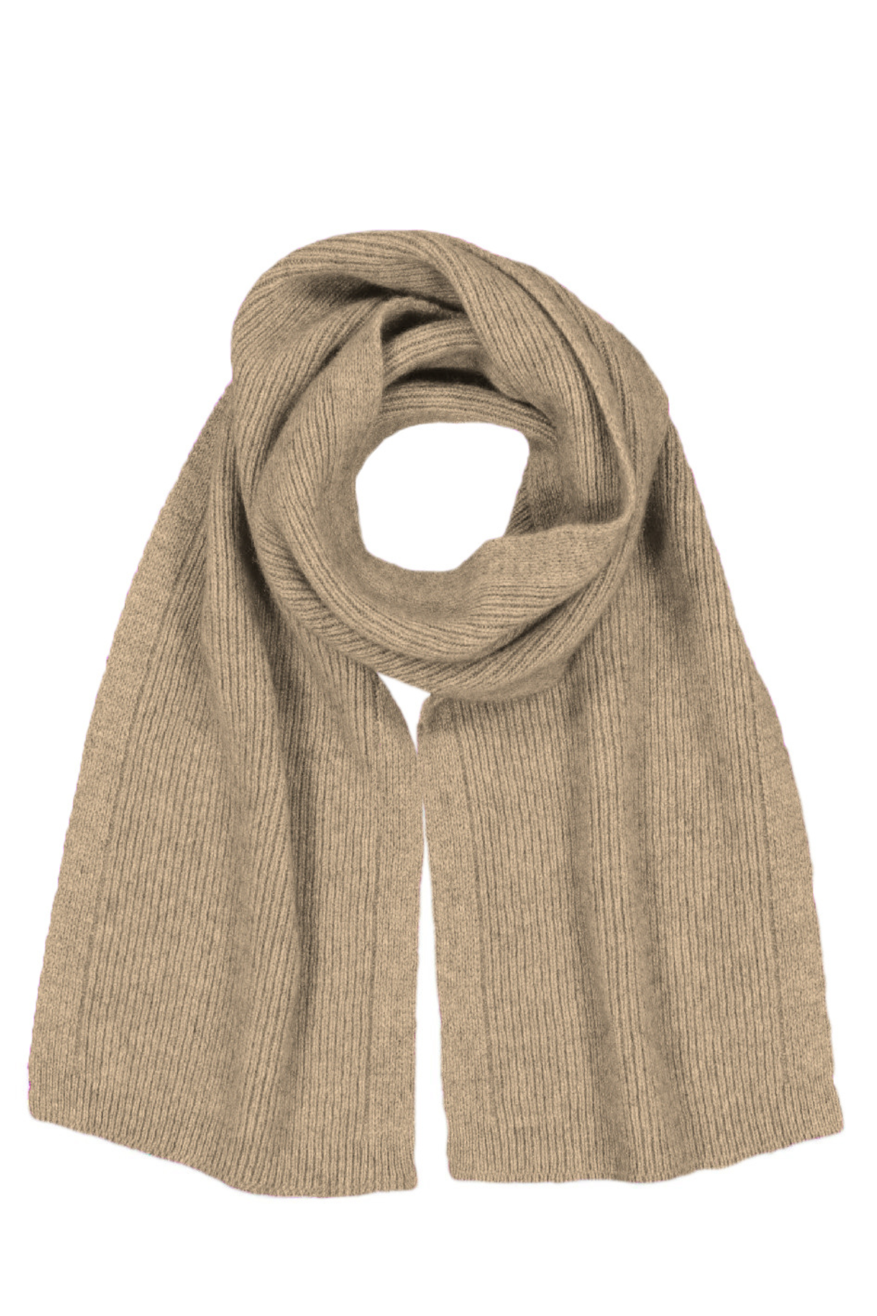 Possum Merino Fine Rib Scarf - Mocha