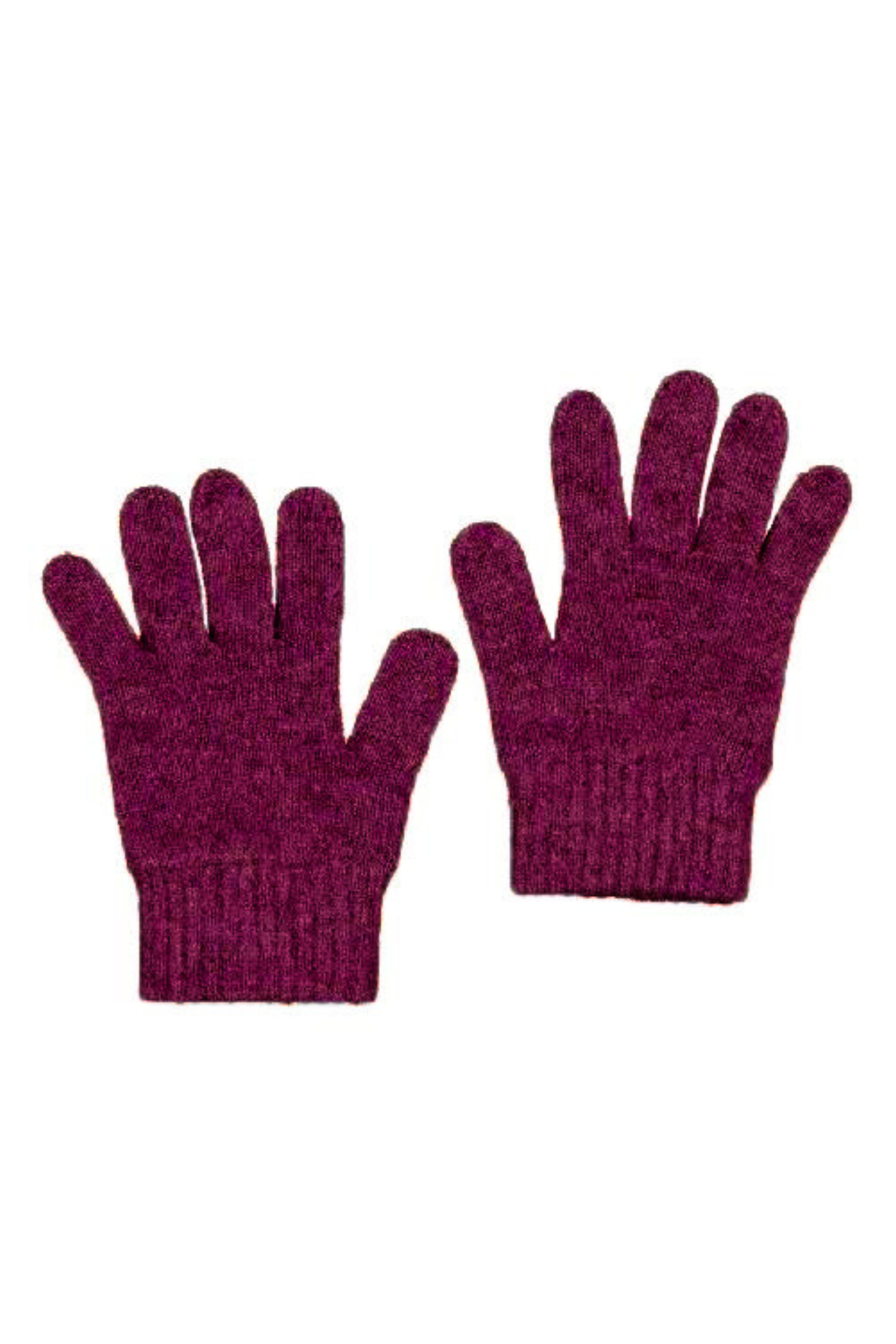 Possum Merino Gloves - Berry