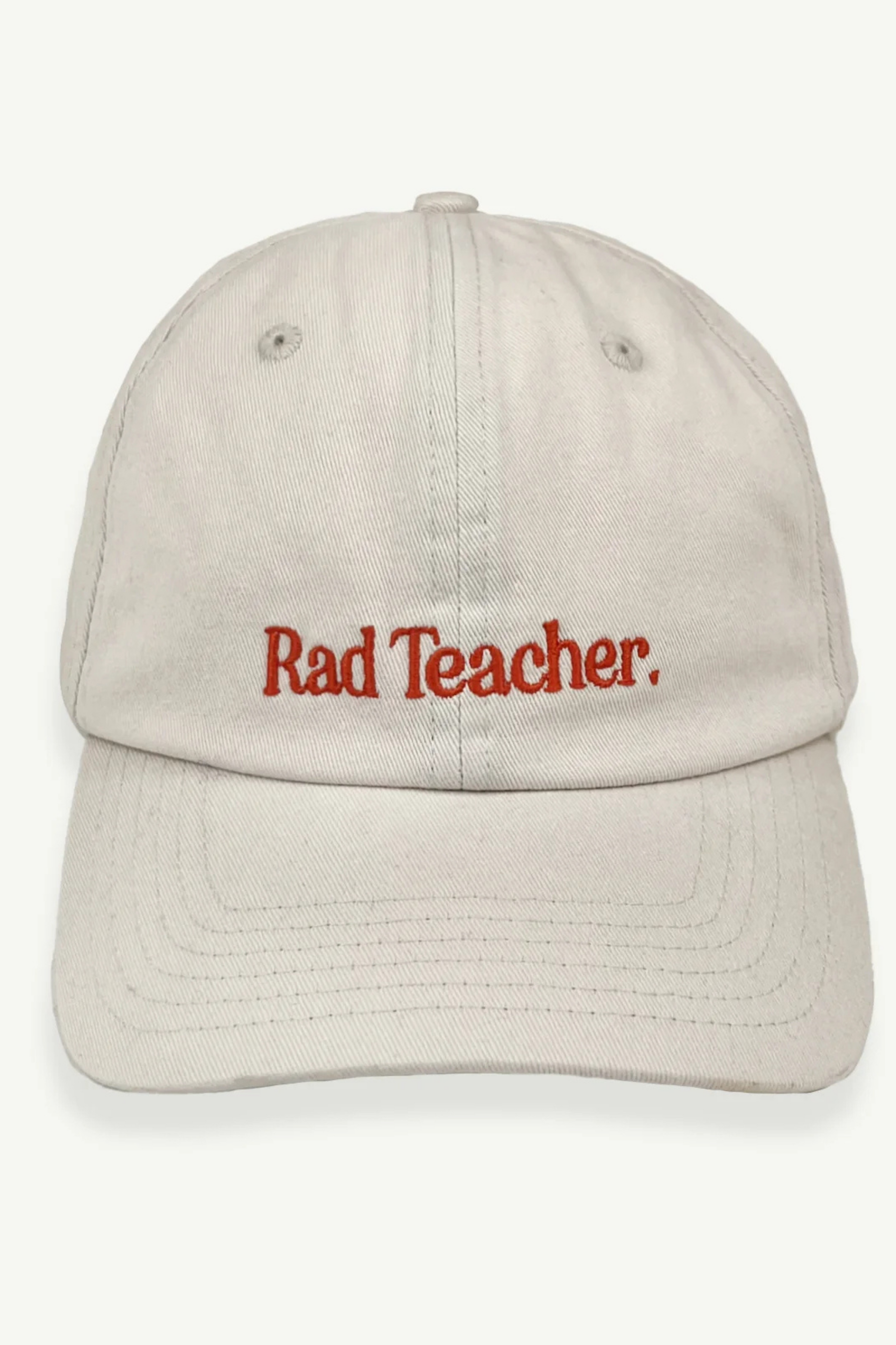 Rad Teacher Baseball Cap - Ecru