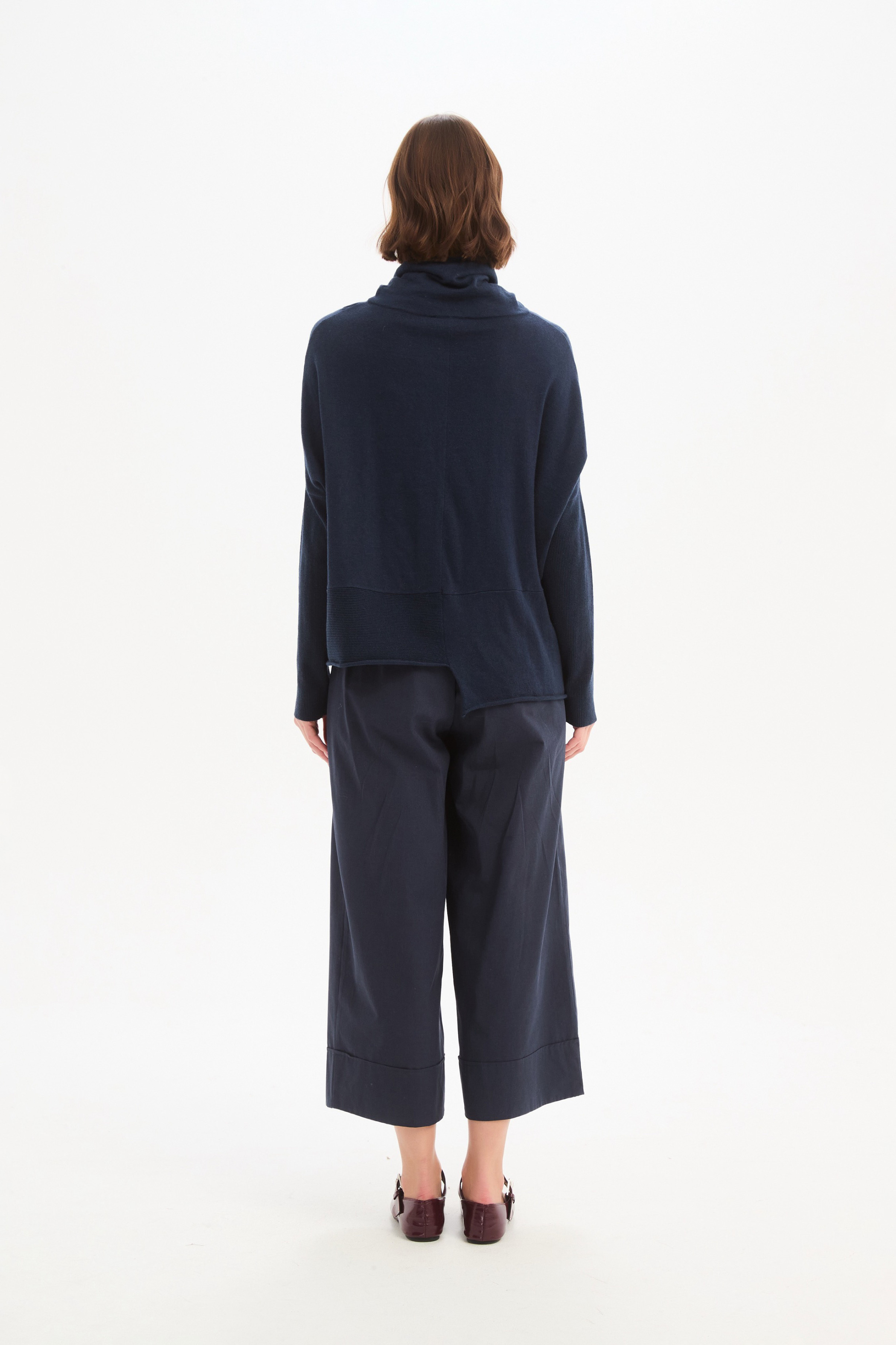 Roll Hem Pocket Knit - Navy