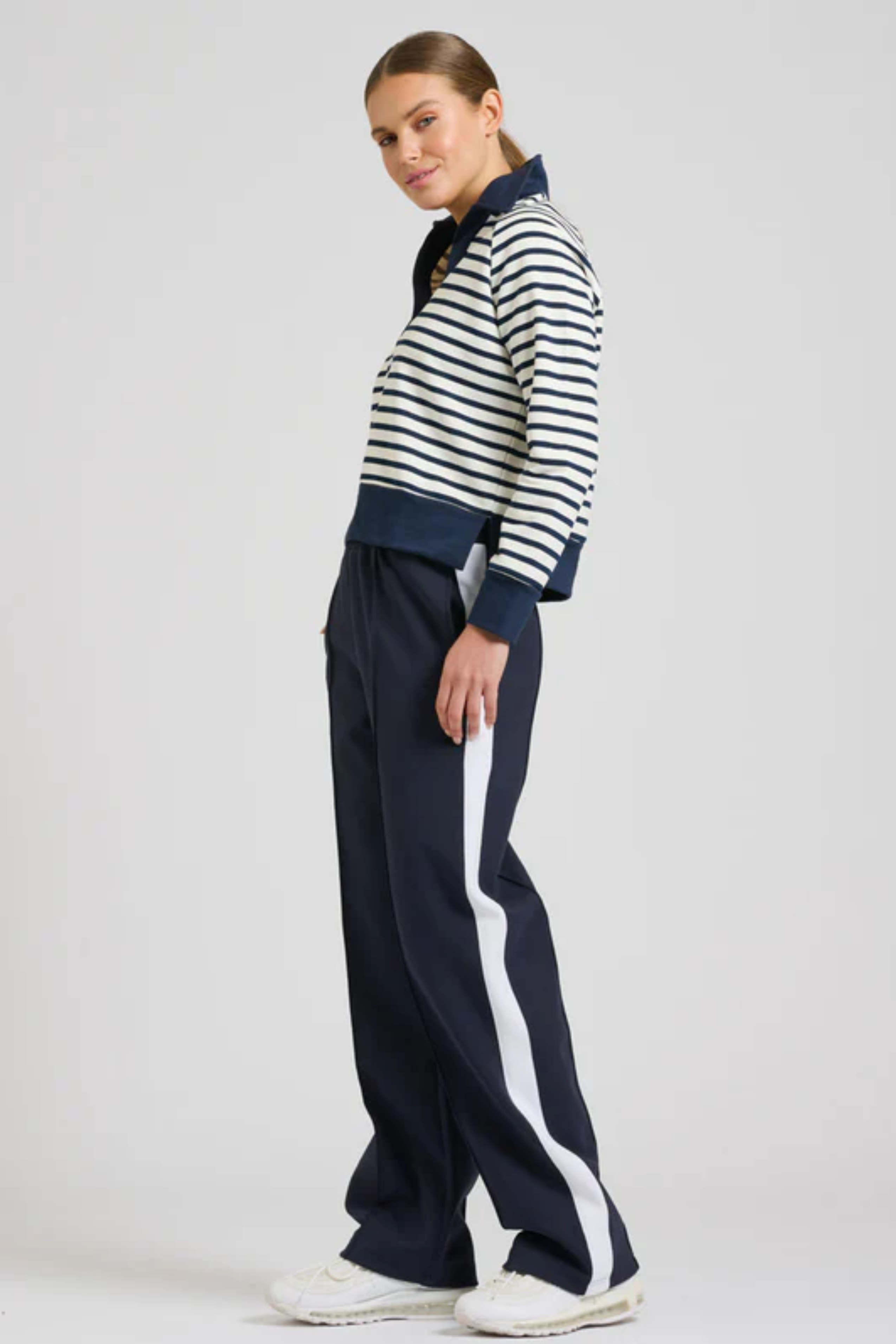 Rugby Cotton Sweatshirt - French Navy Stripe