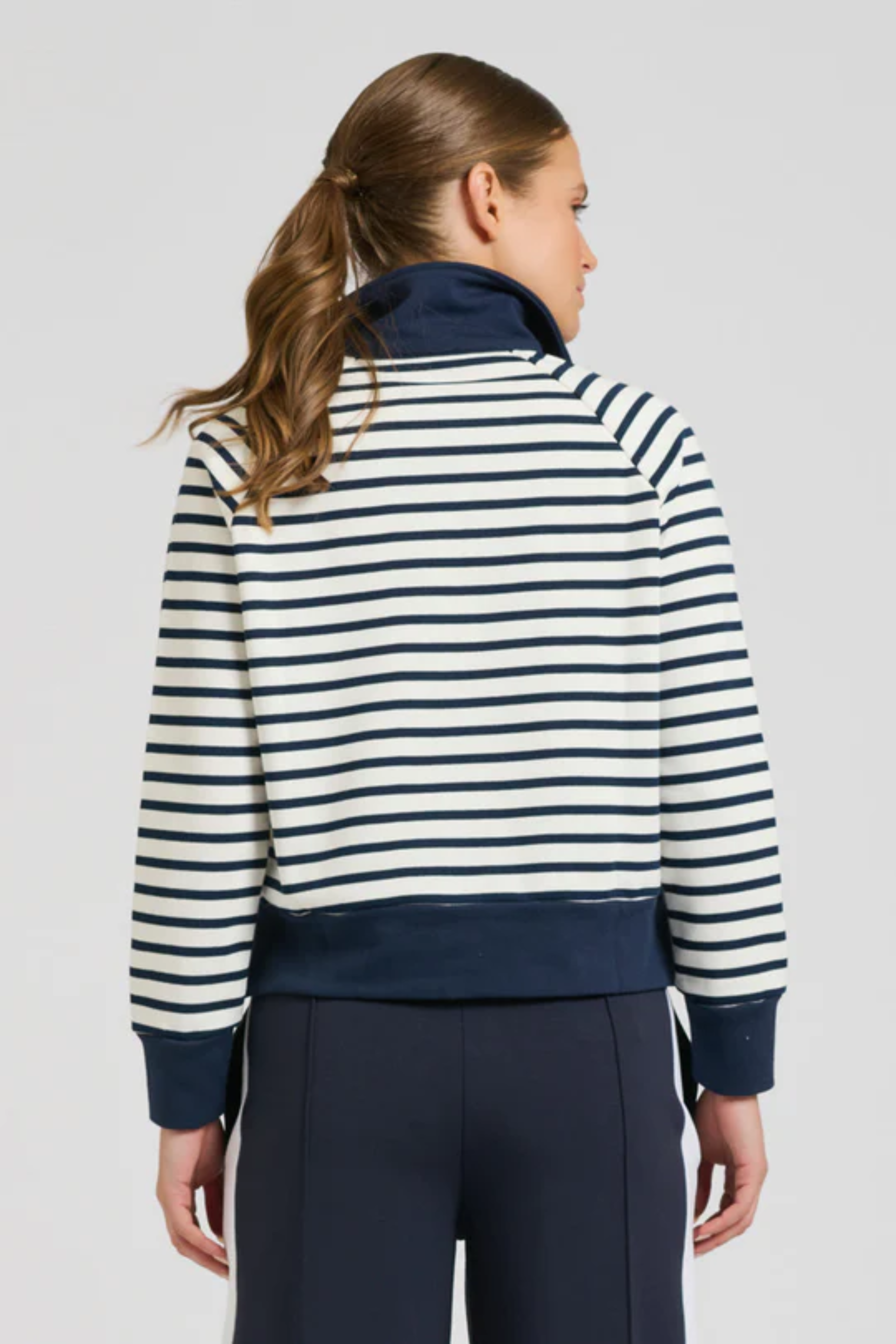 Rugby Cotton Sweatshirt - French Navy Stripe