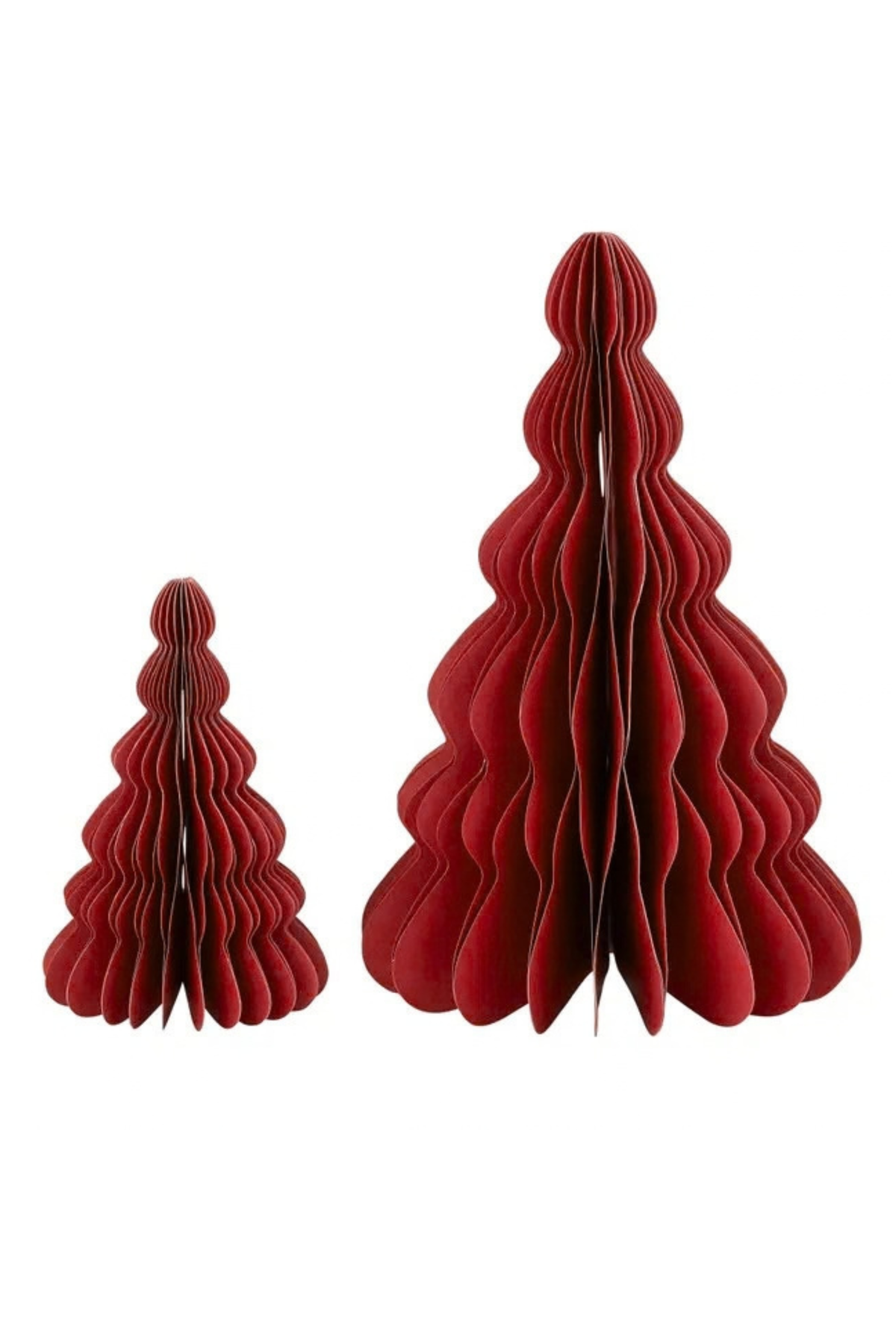 S/2 Curved Paper Tree Dcor 12x21 Red