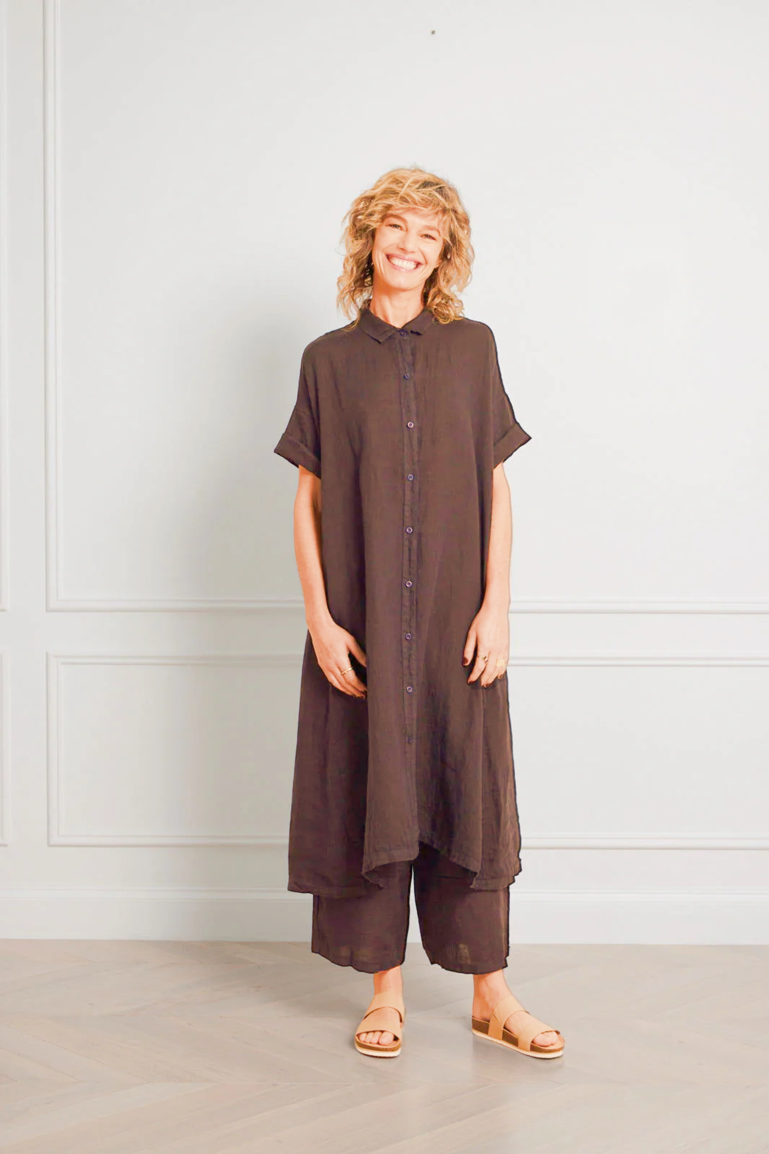 Salome S/S Dress - Tobacco