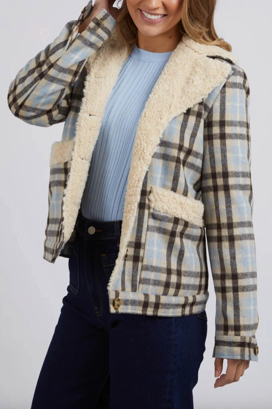 Demi Check Jacket - Blue