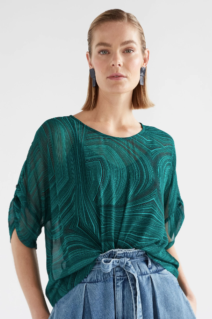 Krava Sheer Top - Malachite Print