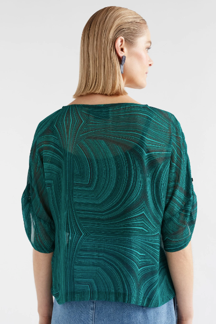 Krava Sheer Top - Malachite Print