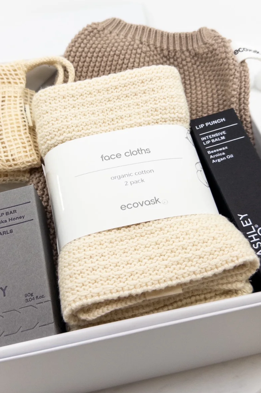 Organic Cotton Face Cloth 2pk - Marshmallow