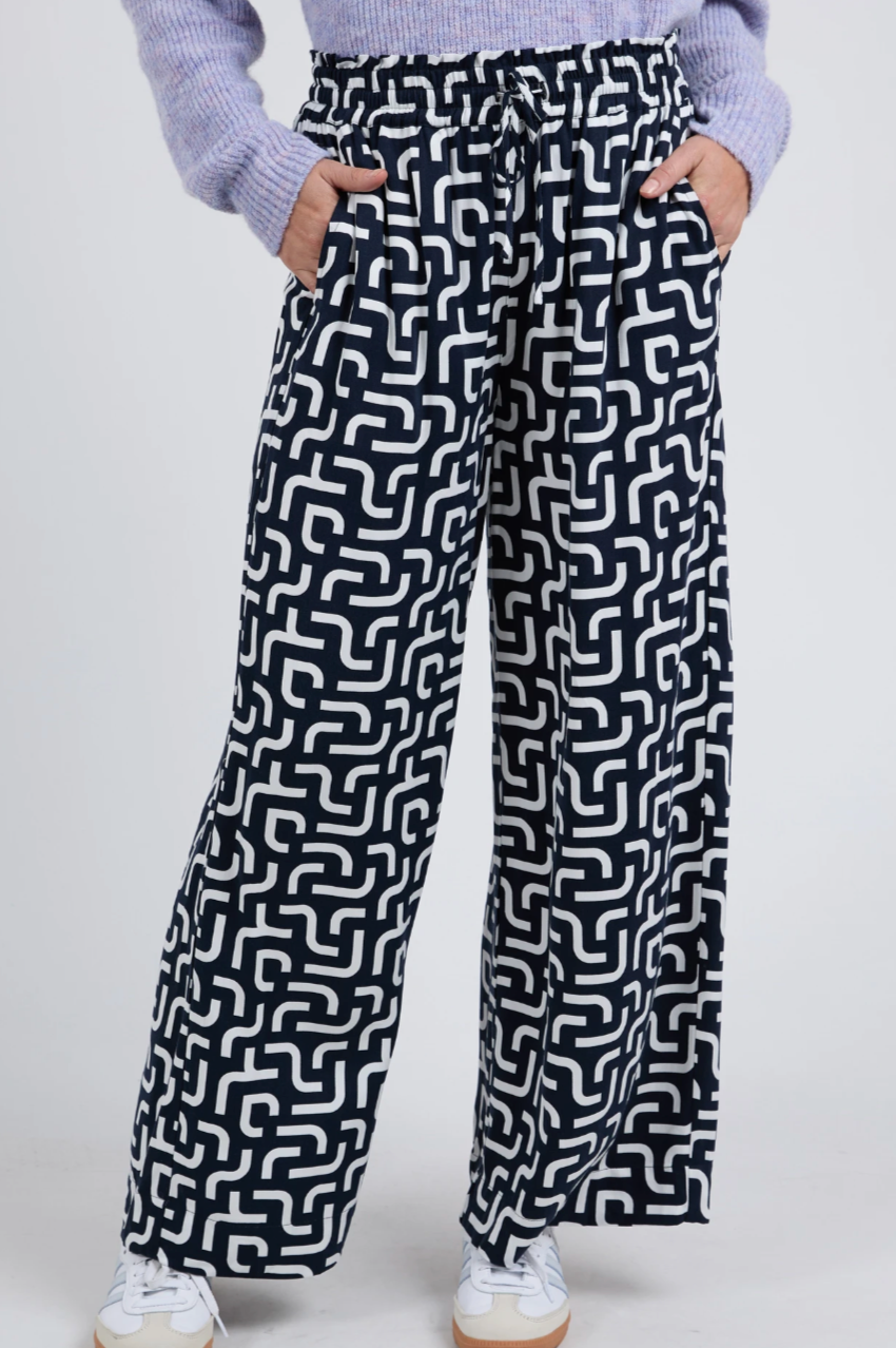 Elm Gemma Geo Pant - Navy