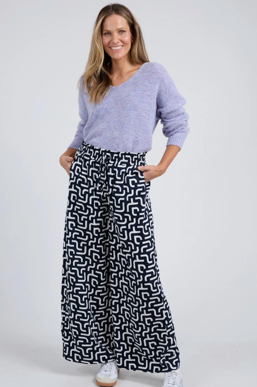 Elm Gemma Geo Pant - Navy