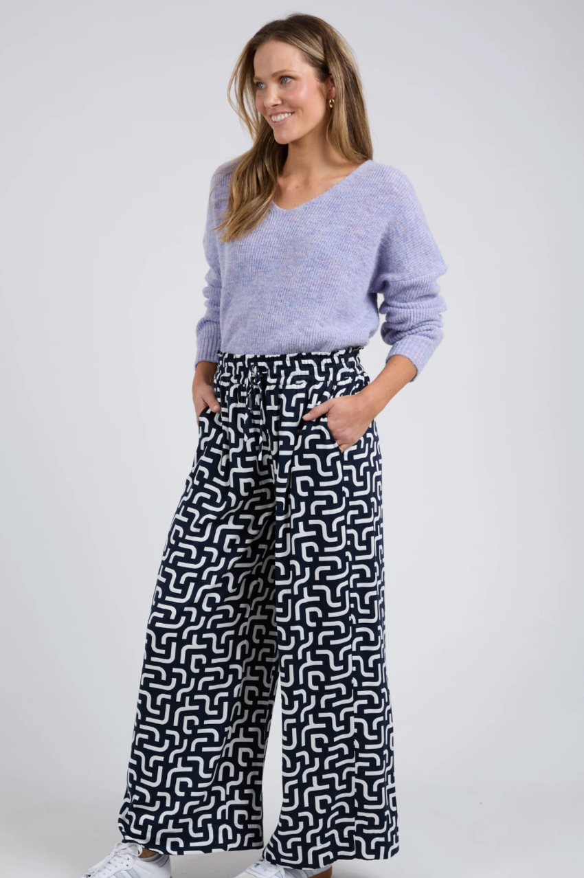 Elm Gemma Geo Pant - Navy