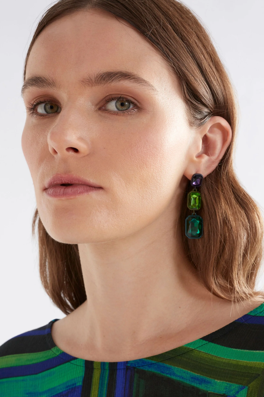 Elk Jule Long Drop Earring - Teal