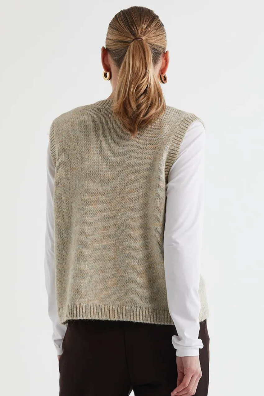 LD & Co Button Vest - Oat