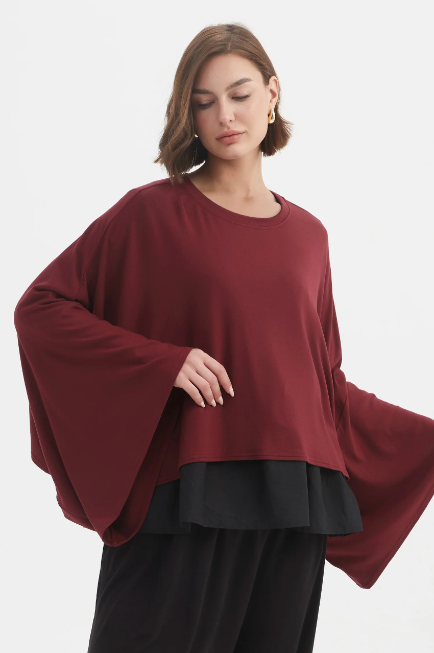 Winter Jersey Layer Top - Wine