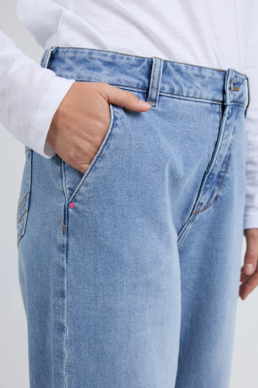 Izzy Wide Leg Jean - Vintage Blue Wash