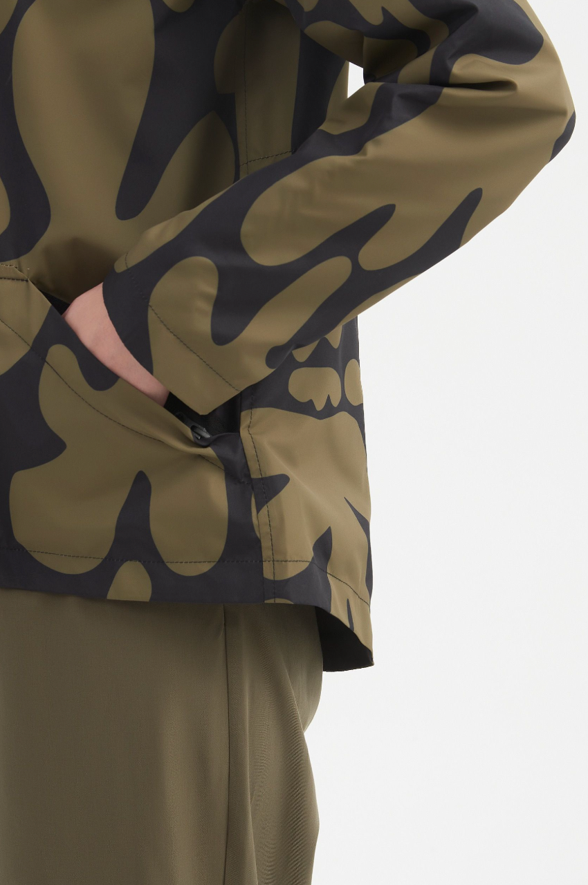 Reversible Print Windbreaker - Moss/Blk Blot Print