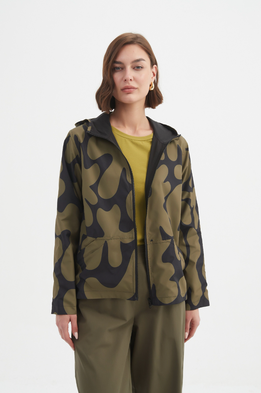 Reversible Print Windbreaker - Moss/Blk Blot Print