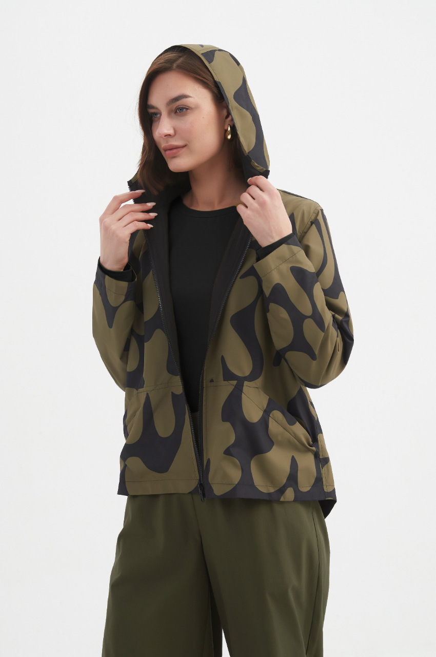 Reversible Print Windbreaker - Moss/Blk Blot Print