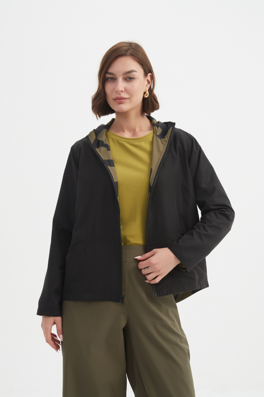 Reversible Print Windbreaker - Moss/Blk Blot Print