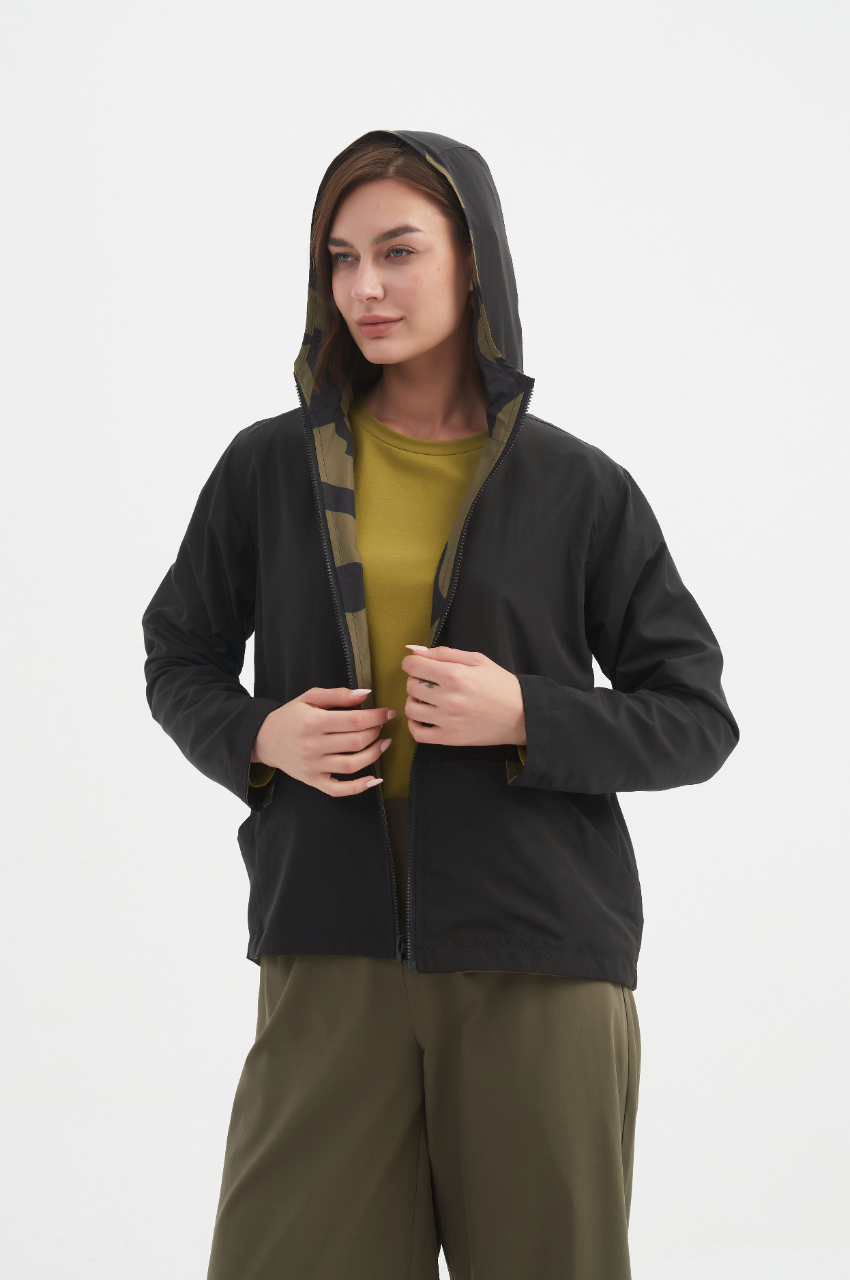 Reversible Print Windbreaker - Moss/Blk Blot Print