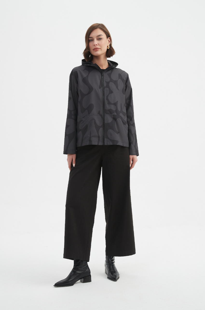 Reversible Print Windbreaker - Char/Blk Blot Print