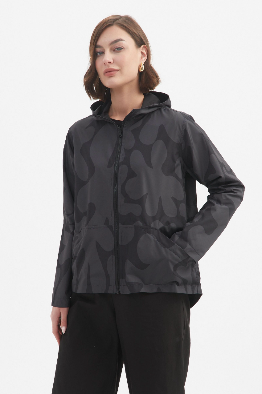 Reversible Print Windbreaker - Char/Blk Blot Print