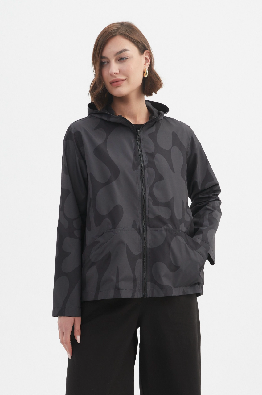 Reversible Print Windbreaker - Char/Blk Blot Print