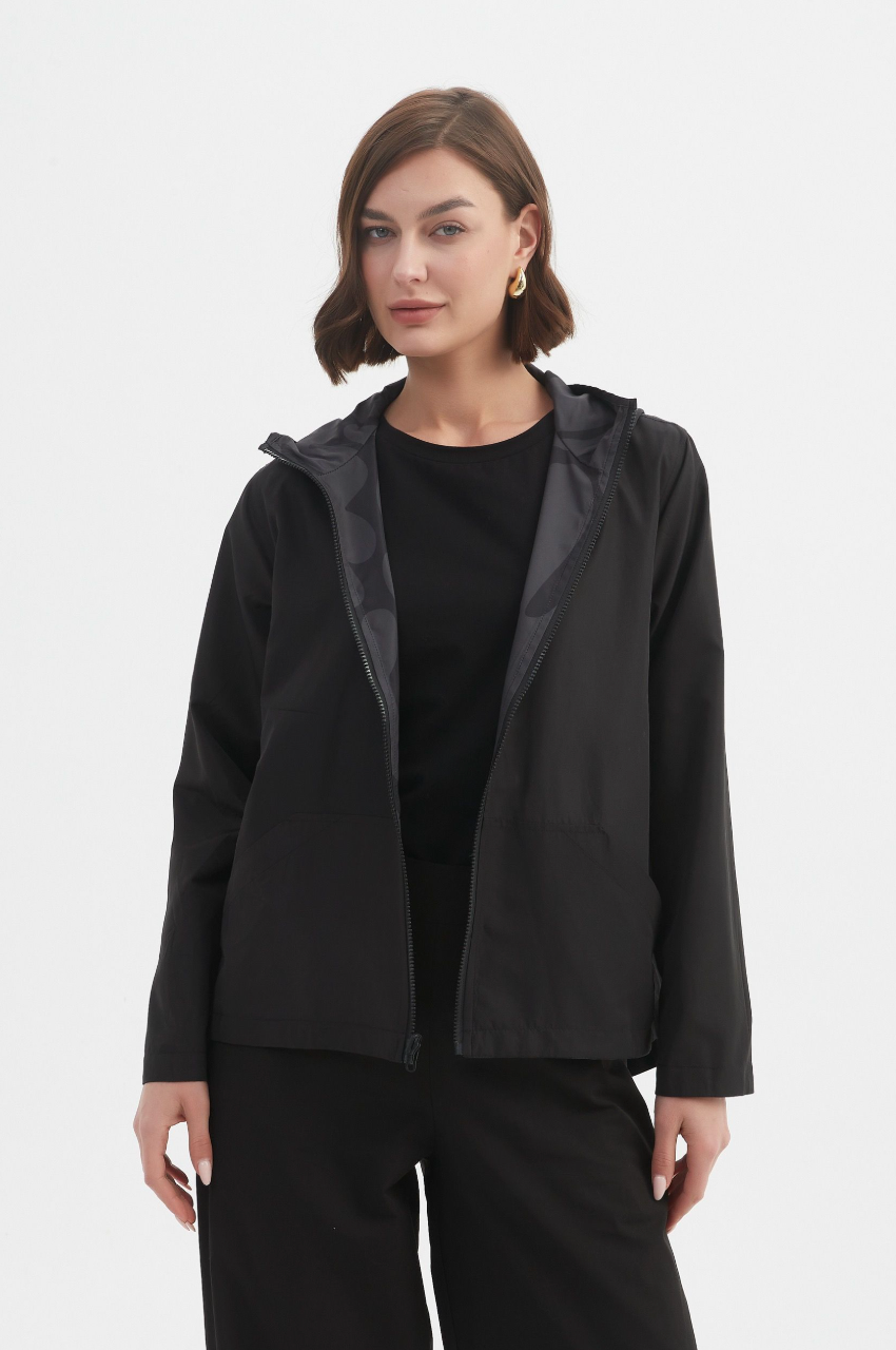 Reversible Print Windbreaker - Char/Blk Blot Print