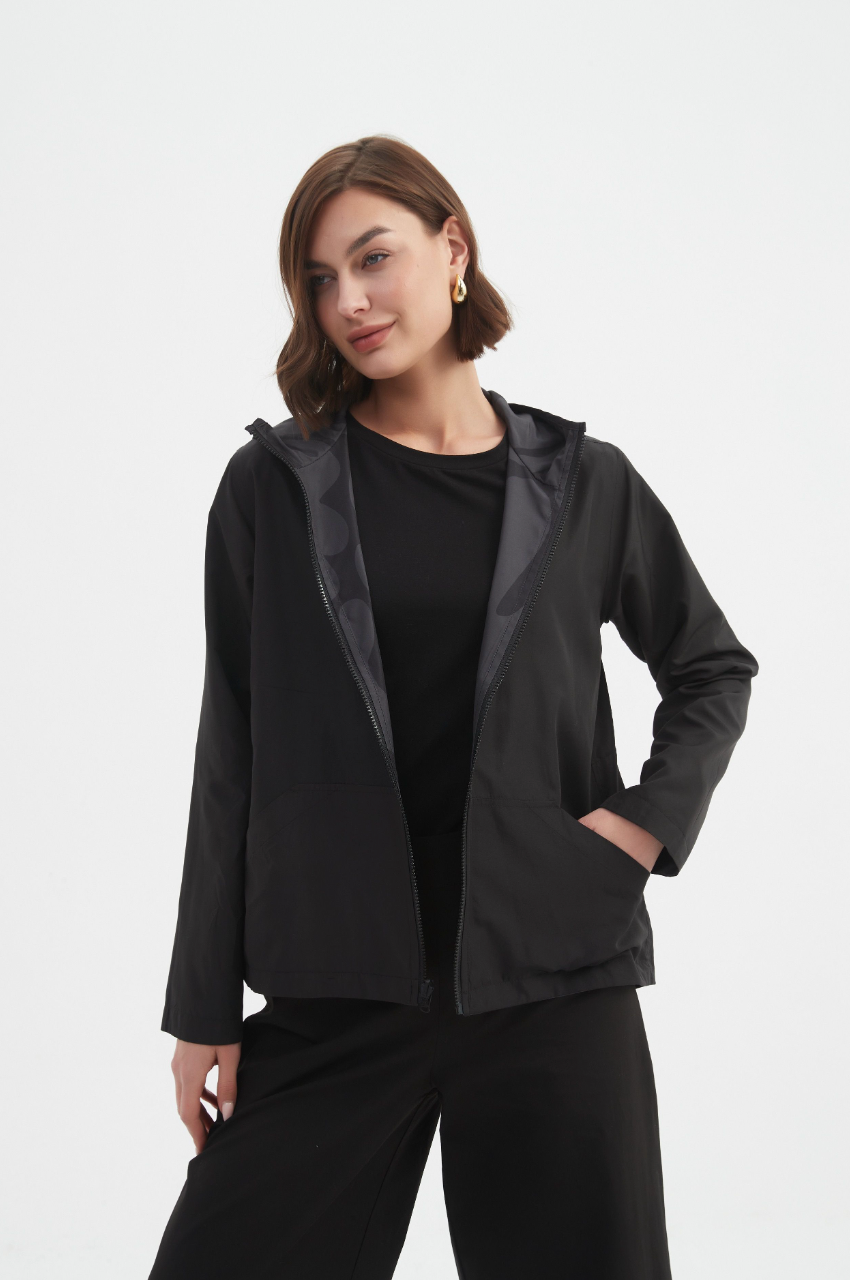 Reversible Print Windbreaker - Char/Blk Blot Print