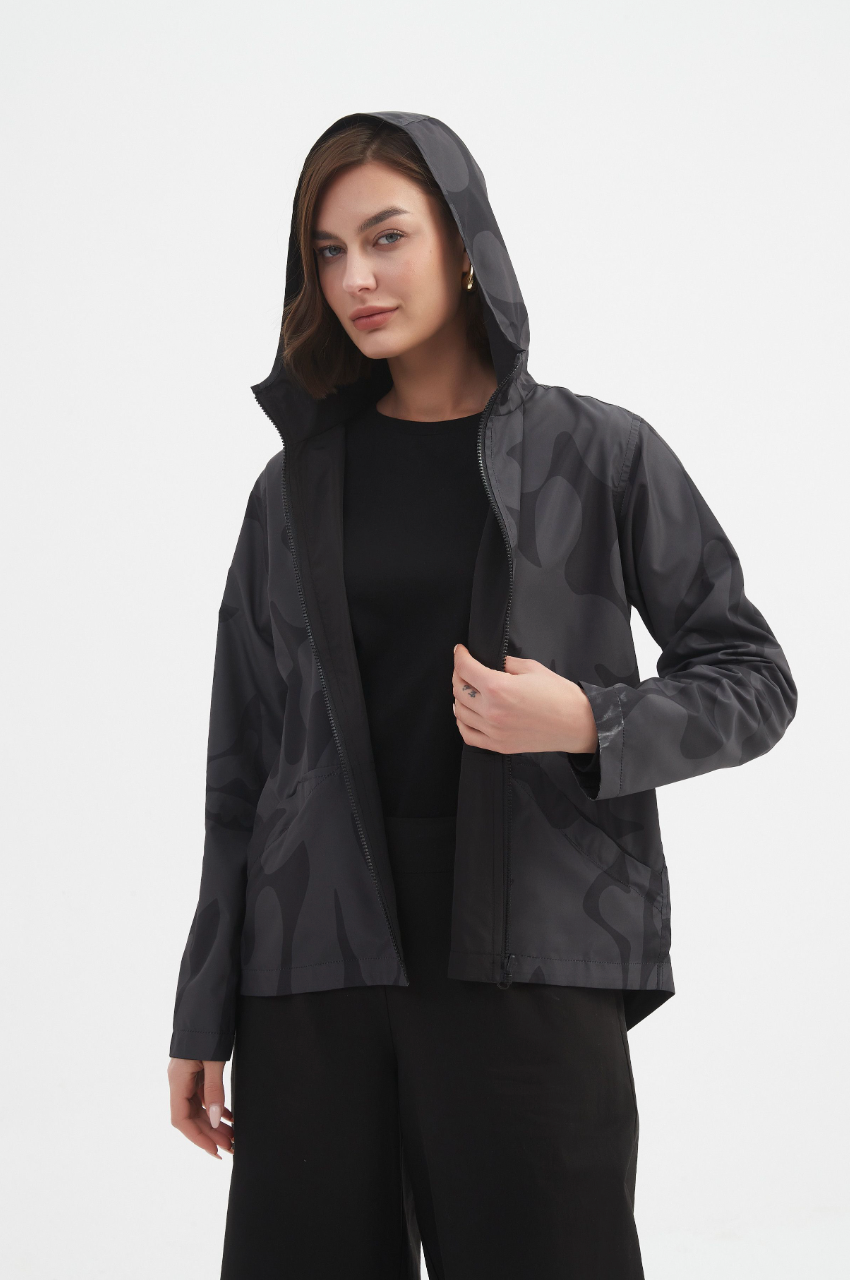 Reversible Print Windbreaker - Char/Blk Blot Print