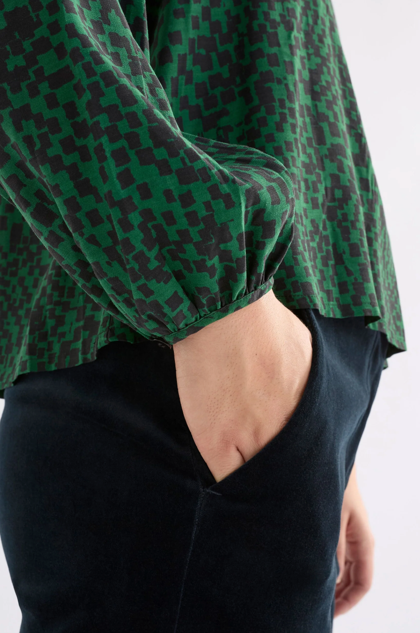 Elk Muraa Top - Green Sinda Print