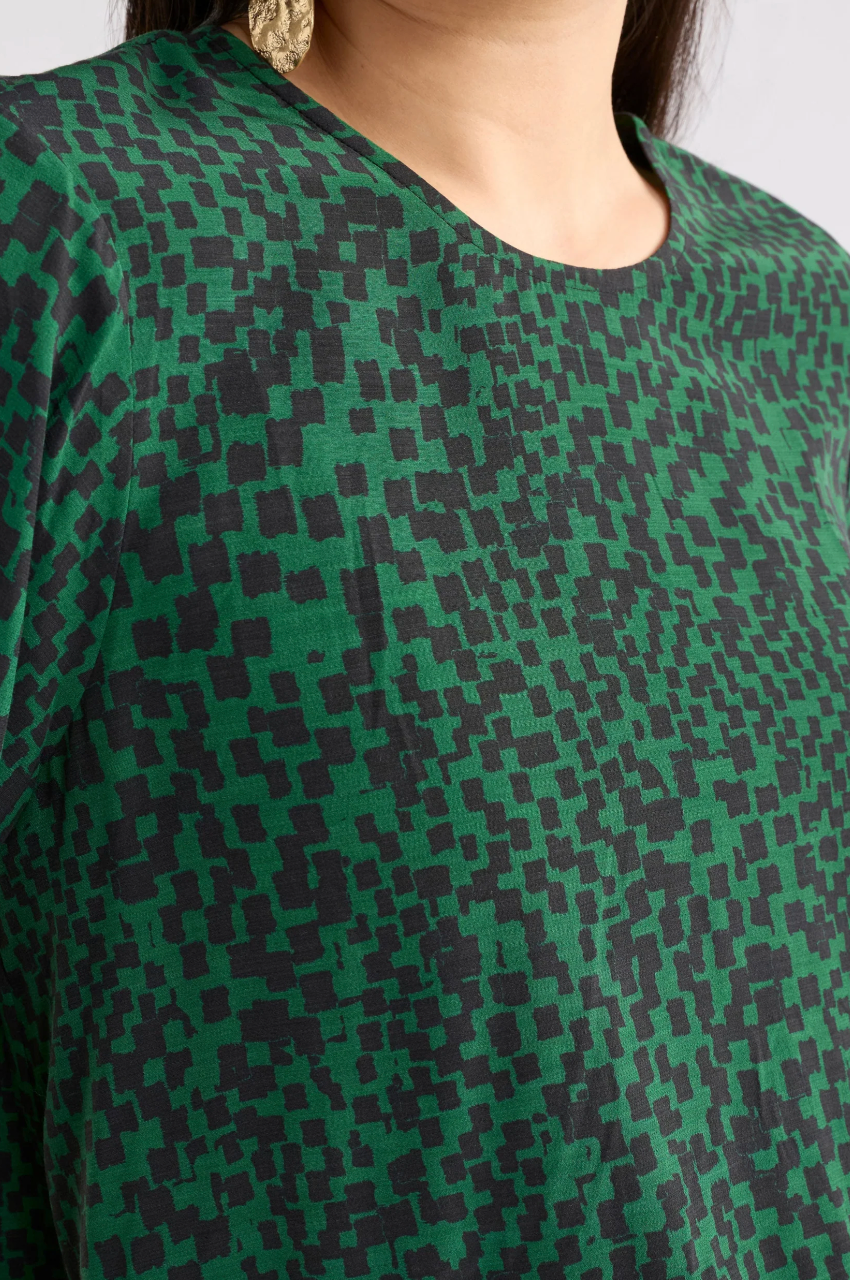 Elk Muraa Top - Green Sinda Print