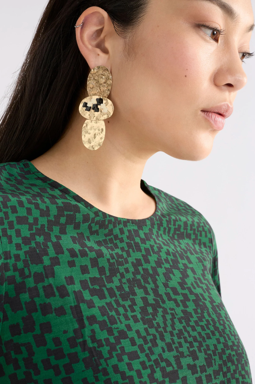 Elk Muraa Top - Green Sinda Print