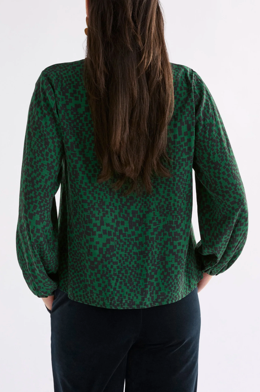 Elk Muraa Top - Green Sinda Print