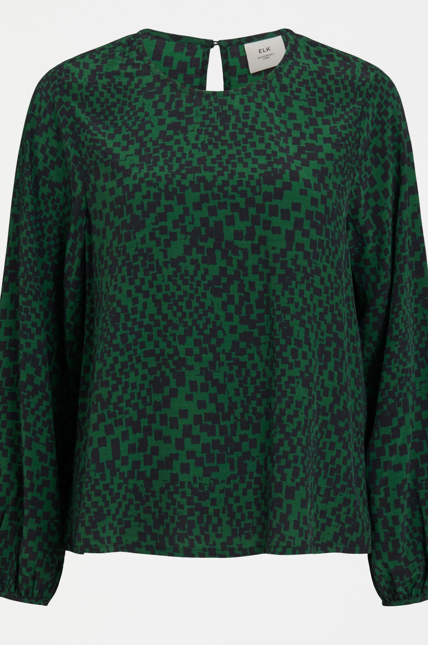 Elk Muraa Top - Green Sinda Print