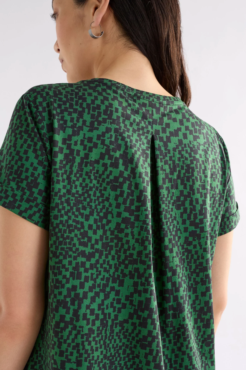 Elk Haki Dress - Green Sinda Print