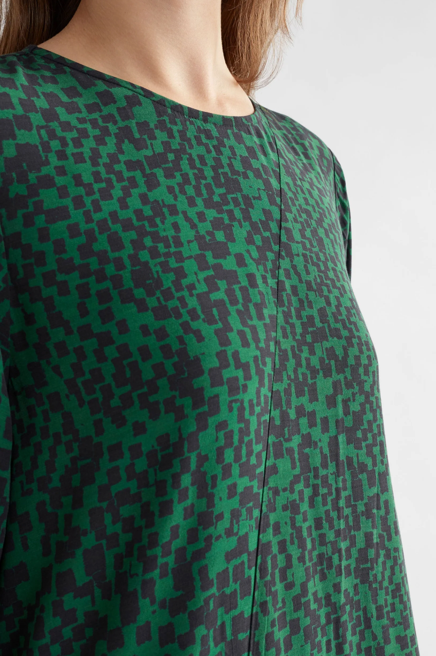 Elk Dega Dress - Green Sinda Print