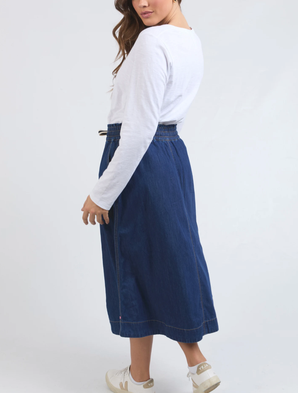 Elm Greta Denim Skirt - Dark Blue