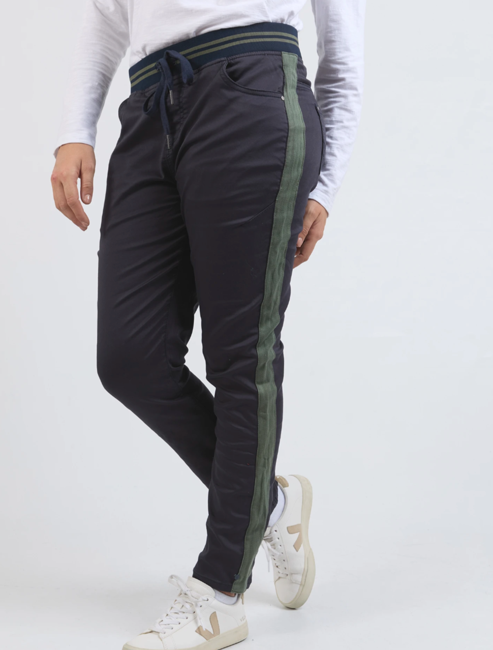 Elm Margo Jogger - Navy/Khaki Tape