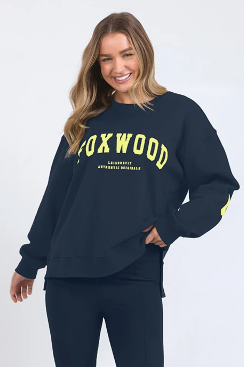 Foxwood Interval Crew - Navy/Neon Yellow