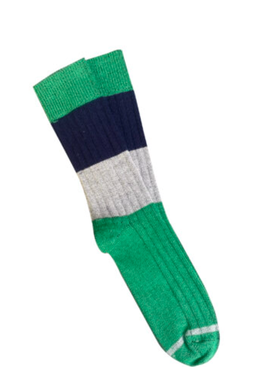 Chunky Rib Wool Socks - Green