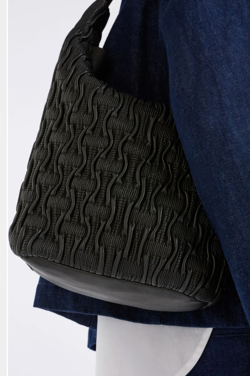 Elk Lumme Smocked Shoulder Bag - Black