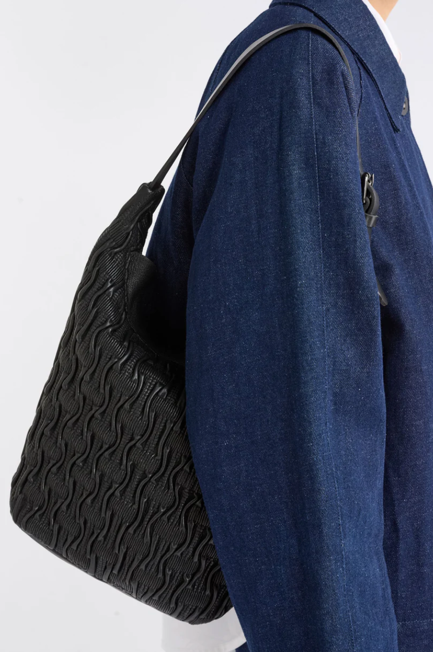 Elk Lumme Smocked Shoulder Bag - Black