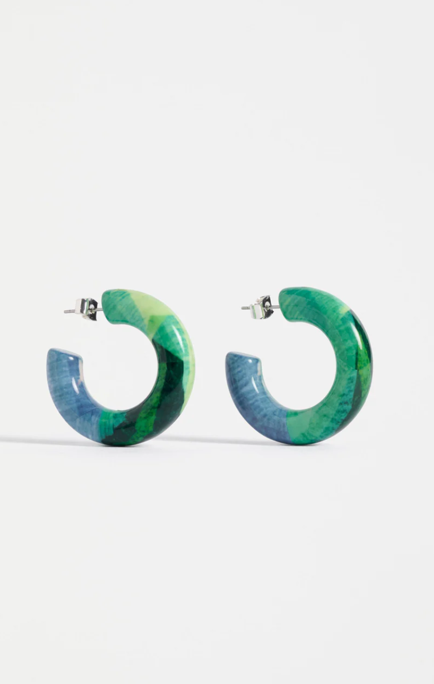 Elk Resso Hoop Earring - Green