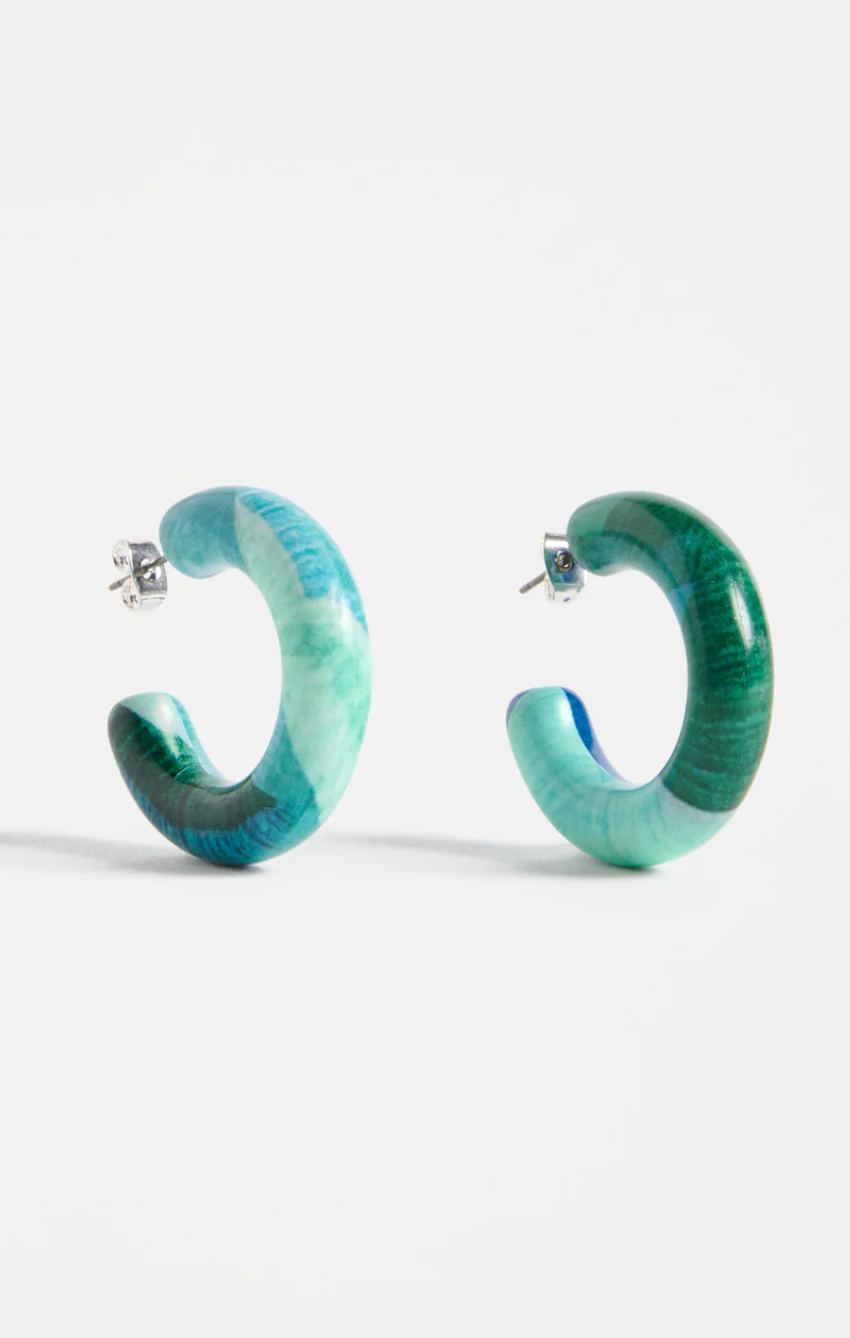 Elk Resso Hoop Earring - Green