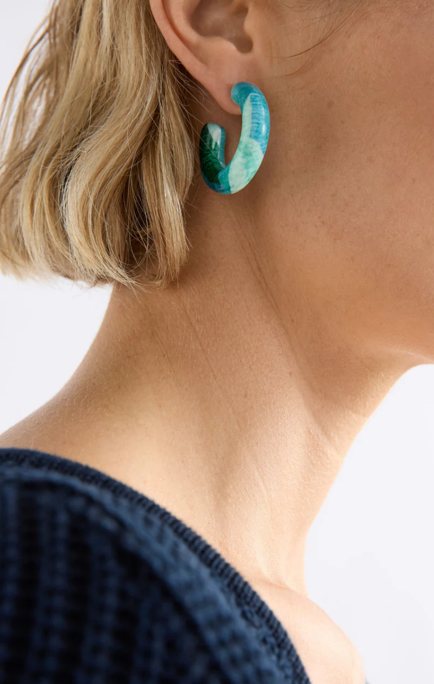 Elk Resso Hoop Earring - Green
