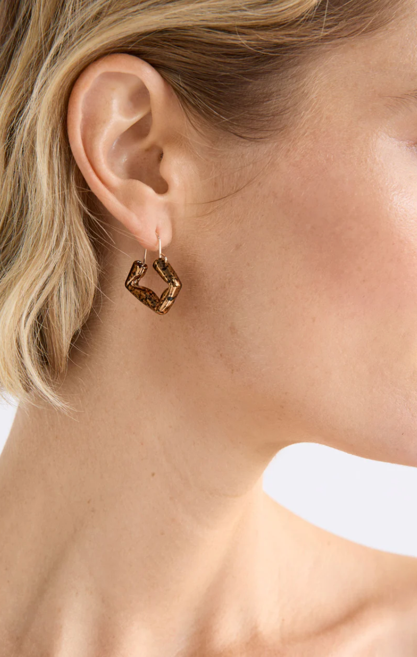 Elk Oban Square Hoop Earring - Bronze