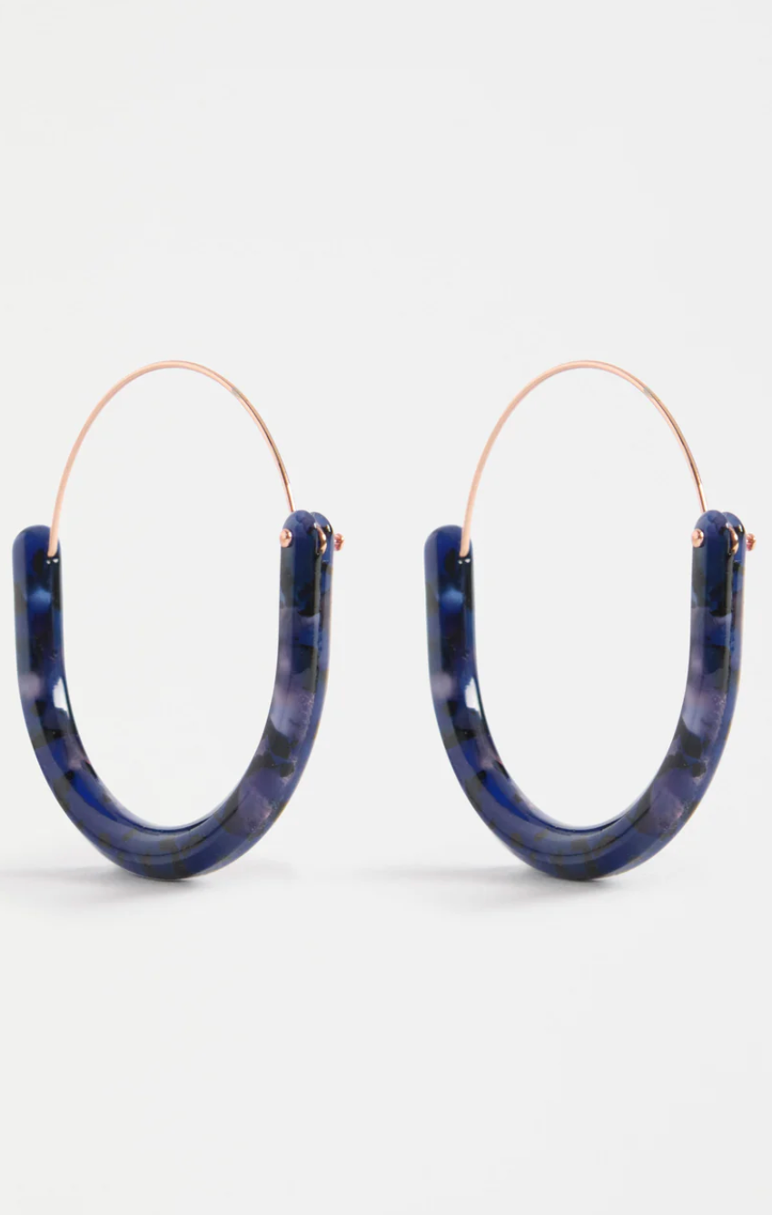 Elk Aki Hoop Earring - Blue