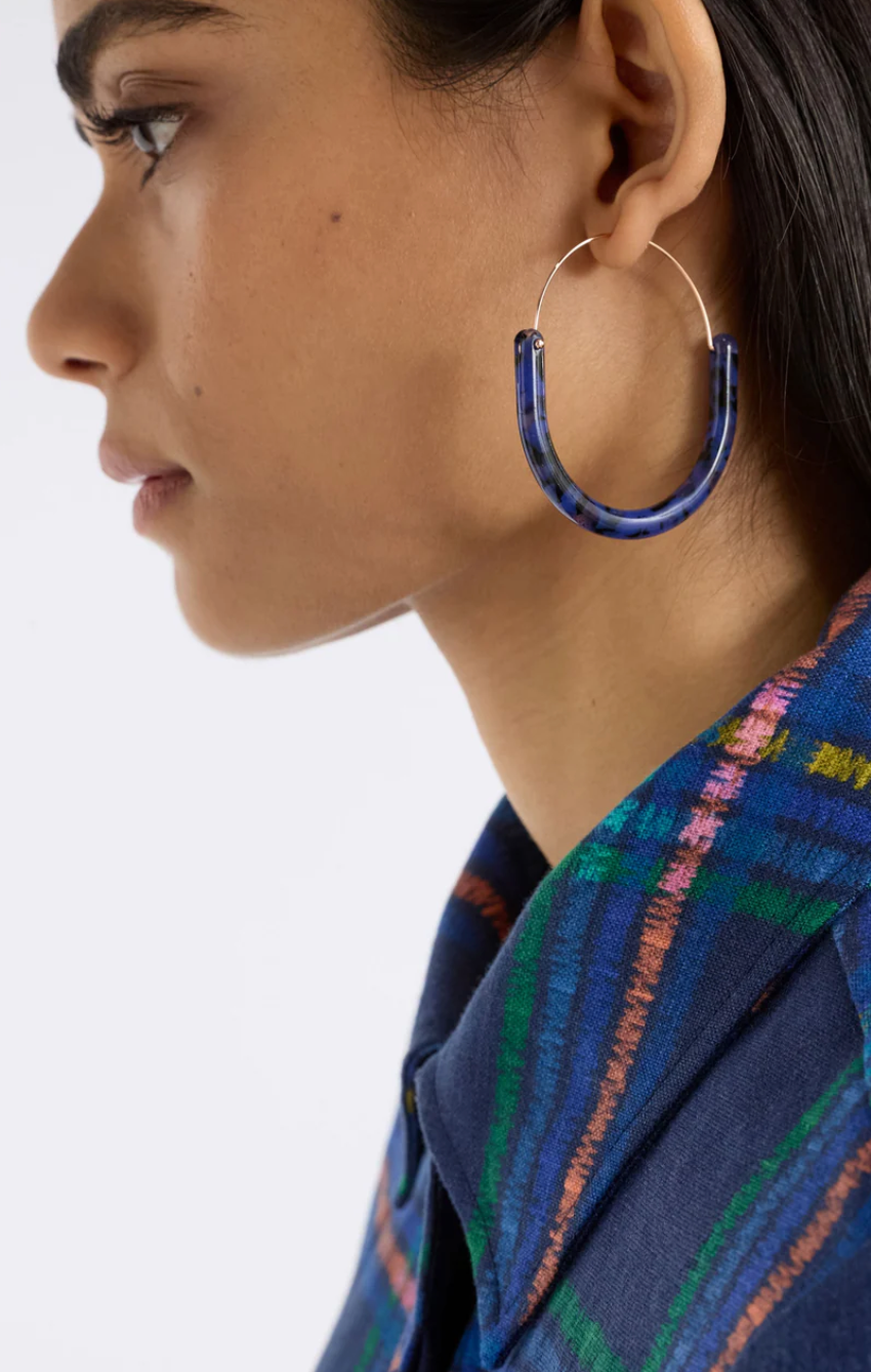 Elk Aki Hoop Earring - Blue