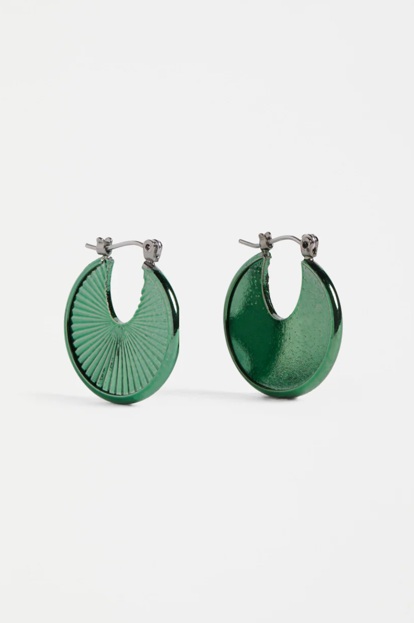 Elk Saku Hoop Earring - Milan Green